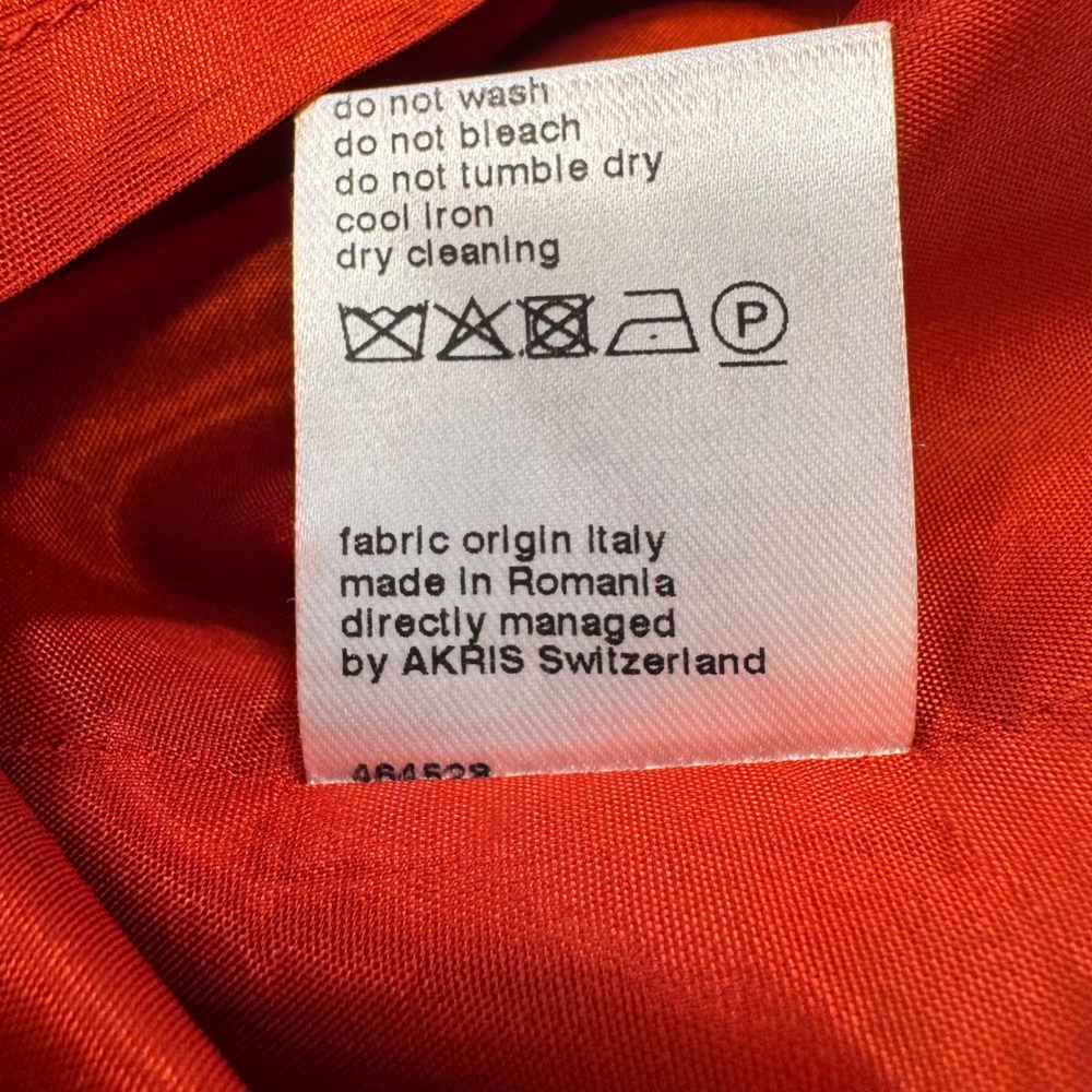 Akris Punto Sheath Dress Sz 6 Red Orange Cutout Textured Sleeveless Knee Length - Picture 16 of 16